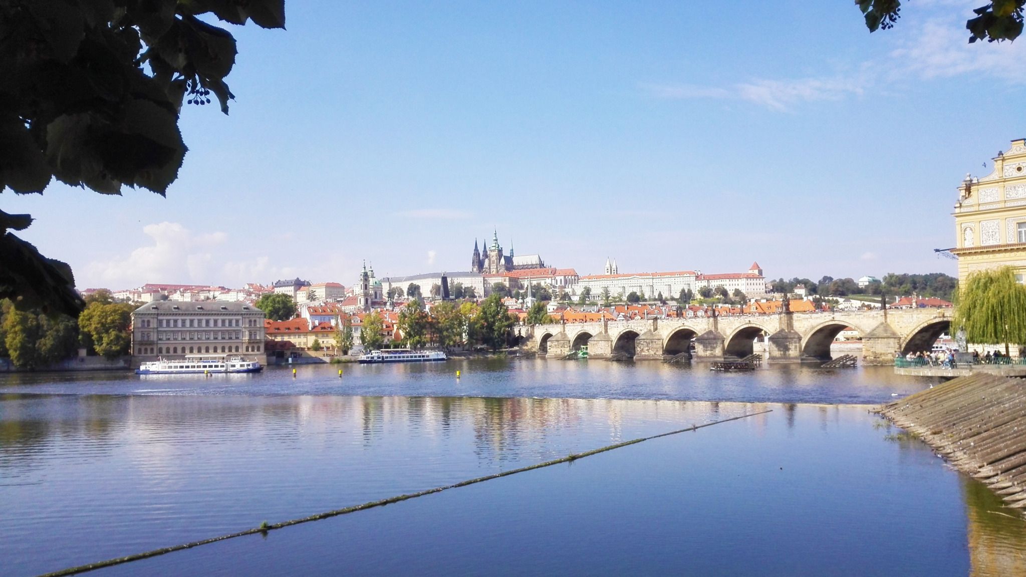 Look over to Prague castle and Charles bridge